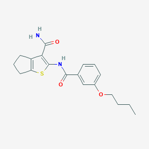 molecular formula C19H22N2O3S B246037 2-[(3-butoxybenzoyl)amino]-5,6-dihydro-4H-cyclopenta[b]thiophene-3-carboxamide 