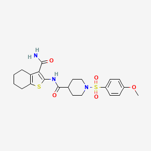 N-(3-carbamoyl-4,5,6,7-tetrahydrobenzo[b]thiophen-2-yl)-1-((4-methoxyphenyl)sulfonyl)piperidine-4-carboxamide