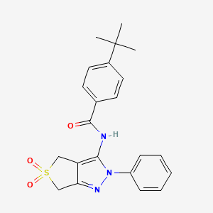molecular formula C22H23N3O3S B2460381 4-叔丁基-N-(5,5-二氧代-2-苯基-4,6-二氢噻吩并[3,4-c]吡唑-3-基)苯甲酰胺 CAS No. 681265-70-3
