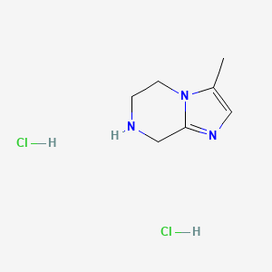 molecular formula C7H13Cl2N3 B2460382 3-Methyl-5,6,7,8-tetrahydro-imidazo[1,2-a]pyrazine dihydrochloride CAS No. 1174644-34-8