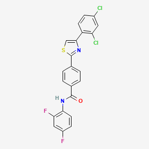 molecular formula C22H12Cl2F2N2OS B2460383 4-[4-(2,4-dichlorophenyl)-1,3-thiazol-2-yl]-N-(2,4-difluorophenyl)benzamide CAS No. 320421-00-9