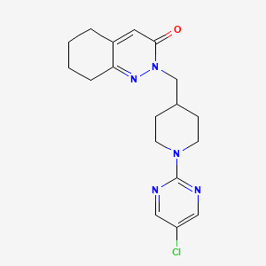 molecular formula C18H22ClN5O B2460388 2-{[1-(5-Chloropyrimidin-2-yl)piperidin-4-yl]methyl}-2,3,5,6,7,8-hexahydrocinnolin-3-one CAS No. 2097872-04-1