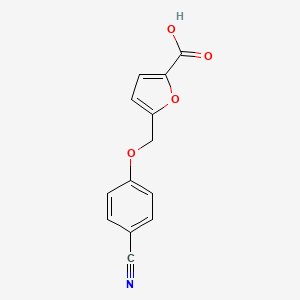 molecular formula C13H9NO4 B2460390 5-[(4-Cyanophenoxy)methyl]-2-furoic acid CAS No. 500197-21-7