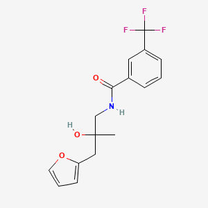 molecular formula C16H16F3NO3 B2460393 N-(3-(furan-2-yl)-2-hydroxy-2-methylpropyl)-3-(trifluoromethyl)benzamide CAS No. 1798621-26-7