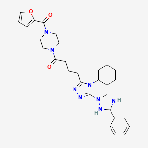 1-[4-(Furan-2-carbonyl)piperazin-1-yl]-4-(9-phenyl-2,4,5,7,8,10-hexazatetracyclo[10.4.0.02,6.07,11]hexadeca-3,5-dien-3-yl)butan-1-one