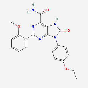 molecular formula C21H19N5O4 B2460396 9-(4-乙氧苯基)-2-(2-甲氧基苯基)-8-氧代-7H-嘌呤-6-甲酰胺 CAS No. 898422-25-8