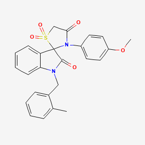 3'-(4-Methoxyphenyl)-1-[(2-methylphenyl)methyl]-1,2-dihydrospiro[indole-3,2'-[1lambda6,3]thiazolidine]-1',1',2,4'-tetrone