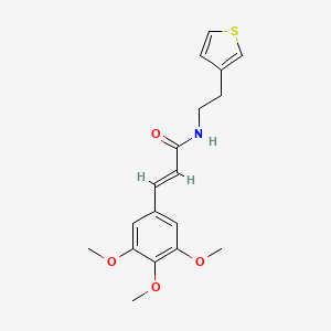 molecular formula C18H21NO4S B2460398 (E)-N-(2-(thiophen-3-yl)ethyl)-3-(3,4,5-trimethoxyphenyl)acrylamide CAS No. 1251711-62-2
