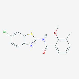 molecular formula C16H13ClN2O2S B246040 N-(6-chloro-1,3-benzothiazol-2-yl)-2-methoxy-3-methylbenzamide 
