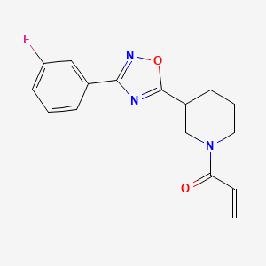 molecular formula C16H16FN3O2 B2460405 1-{3-[3-(3-Fluorophenyl)-1,2,4-oxadiazol-5-yl]piperidin-1-yl}prop-2-en-1-one CAS No. 2094558-49-1