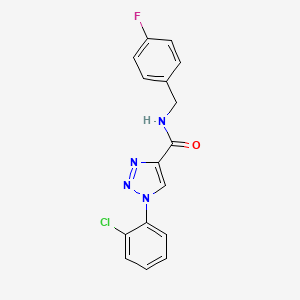molecular formula C16H12ClFN4O B2460407 1-(2-chlorophenyl)-N-(4-fluorobenzyl)-1H-1,2,3-triazole-4-carboxamide CAS No. 1226444-97-8