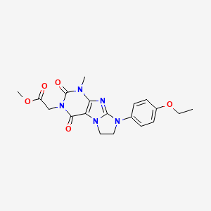 molecular formula C19H21N5O5 B2460411 Methyl 2-[6-(4-ethoxyphenyl)-4-methyl-1,3-dioxo-7,8-dihydropurino[7,8-a]imidazol-2-yl]acetate CAS No. 893954-02-4