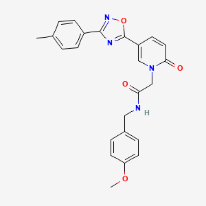 molecular formula C24H22N4O4 B2460419 1-[(5-bromo-1-propionyl-2,3-dihydro-1H-indol-6-yl)sulfonyl]-N-(4-fluorobenzyl)piperidine-3-carboxamide CAS No. 1112438-02-4