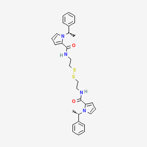 molecular formula C30H34N4O2S2 B2460421 1-[(1S)-1-Phenylethyl]-N-[2-[2-[[1-[(1S)-1-phenylethyl]pyrrole-2-carbonyl]amino]ethyldisulfanyl]ethyl]pyrrole-2-carboxamide CAS No. 2305125-24-8