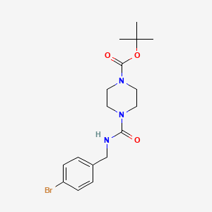 molecular formula C17H24BrN3O3 B2460423 1-Piperazinecarboxylic acid, 4-[[[(4-bromophenyl)methyl]amino]carbonyl]-, 1,1-dimethylethyl ester CAS No. 1901146-75-5