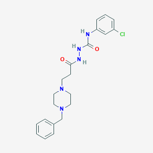 molecular formula C21H26ClN5O2 B2460431 1-[3-(4-Benzylpiperazin-1-yl)propanoylamino]-3-(3-chlorophenyl)urea CAS No. 881989-94-2