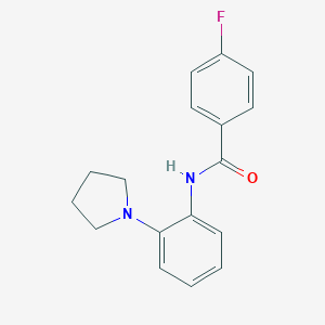 molecular formula C17H17FN2O B246044 4-fluoro-N-(2-pyrrolidin-1-ylphenyl)benzamide 
