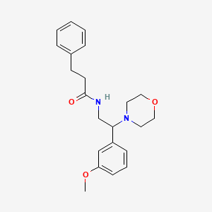 molecular formula C22H28N2O3 B2460445 N-(2-(3-methoxyphenyl)-2-morpholinoethyl)-3-phenylpropanamide CAS No. 941896-34-0
