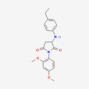 molecular formula C20H22N2O4 B2460448 1-(2,4-Dimethoxyphenyl)-3-((4-ethylphenyl)amino)pyrrolidine-2,5-dione CAS No. 1008061-26-4