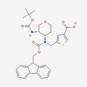 5-[[9H-Fluoren-9-ylmethoxycarbonyl-[(3S,4S)-3-[(2-methylpropan-2-yl)oxycarbonylamino]oxan-4-yl]amino]methyl]thiophene-3-carboxylic acid