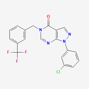 1-(3-Chlorophenyl)-5-[[3-(trifluoromethyl)phenyl]methyl]pyrazolo[3,4-d]pyrimidin-4-one