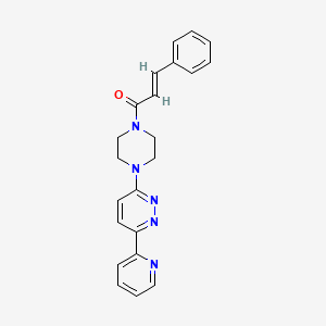 (E)-3-phenyl-1-(4-(6-(pyridin-2-yl)pyridazin-3-yl)piperazin-1-yl)prop-2-en-1-one