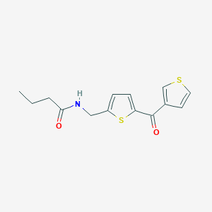 molecular formula C14H15NO2S2 B2460460 N-((5-(thiophène-3-carbonyl)thiophène-2-yl)méthyl)butyramide CAS No. 1798022-54-4