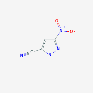 molecular formula C5H4N4O2 B2460462 1-methyl-3-nitro-1H-pyrazole-5-carbonitrile CAS No. 1245771-75-8