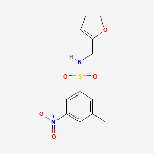 N-(furan-2-ylmethyl)-3,4-dimethyl-5-nitrobenzenesulfonamide