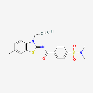 molecular formula C20H19N3O3S2 B2460483 4-(dimethylsulfamoyl)-N-(6-methyl-3-prop-2-ynyl-1,3-benzothiazol-2-ylidene)benzamide CAS No. 941916-94-5
