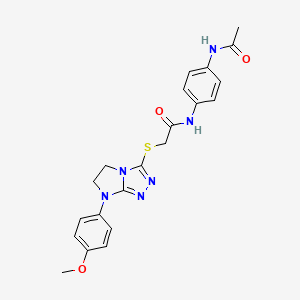 N-(4-acetamidophenyl)-2-((7-(4-methoxyphenyl)-6,7-dihydro-5H-imidazo[2,1-c][1,2,4]triazol-3-yl)thio)acetamide