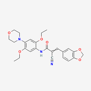 3-(2H-1,3-benzodioxol-5-yl)-2-cyano-N-[2,5-diethoxy-4-(morpholin-4-yl)phenyl]prop-2-enamide