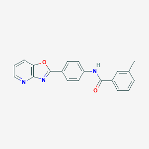 molecular formula C20H15N3O2 B246049 3-methyl-N-(4-[1,3]oxazolo[4,5-b]pyridin-2-ylphenyl)benzamide 
