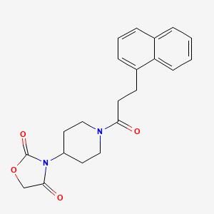 molecular formula C21H22N2O4 B2460491 3-(1-(3-(Naphthalen-1-yl)propanoyl)piperidin-4-yl)oxazolidine-2,4-dione CAS No. 2034274-24-1
