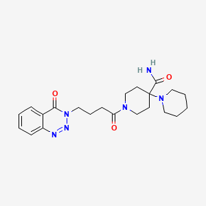 molecular formula C22H30N6O3 B2460492 1'-(4-(4-oxobenzo[d][1,2,3]triazin-3(4H)-yl)butanoyl)-[1,4'-bipiperidine]-4'-carboxamide CAS No. 451469-39-9