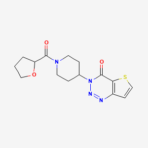 molecular formula C15H18N4O3S B2460493 3-(1-(四氢呋喃-2-羰基)哌啶-4-基)噻吩并[3,2-d][1,2,3]三嗪-4(3H)-酮 CAS No. 2034419-42-4