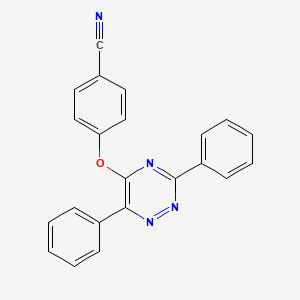 molecular formula C22H14N4O B2460497 4-[(3,6-Diphenyl-1,2,4-triazin-5-yl)oxy]benzenecarbonitrile CAS No. 339013-23-9