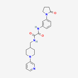 molecular formula C23H27N5O3 B2460504 N1-(3-(2-氧代吡咯烷-1-基)苯基)-N2-((1-(吡啶-3-基)哌啶-4-基)甲基)草酰胺 CAS No. 2034470-20-5