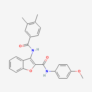 molecular formula C25H22N2O4 B2460505 3-(3,4-二甲基苯甲酰胺基)-N-(4-甲氧基苯基)苯并呋喃-2-甲酰胺 CAS No. 887871-39-8