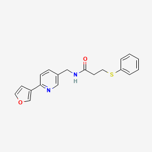 molecular formula C19H18N2O2S B2460510 N-((6-(furan-3-yl)pyridin-3-yl)methyl)-3-(phenylthio)propanamide CAS No. 2034386-60-0