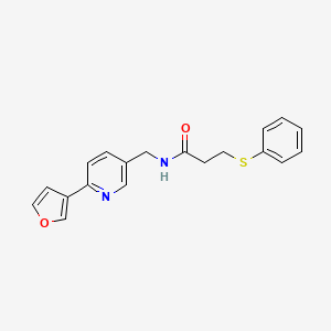 N-((6-(furan-3-yl)pyridin-3-yl)methyl)-3-(phenylthio)propanamide