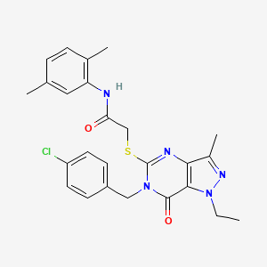 2-((6-(4-chlorobenzyl)-1-ethyl-3-methyl-7-oxo-6,7-dihydro-1H-pyrazolo[4,3-d]pyrimidin-5-yl)thio)-N-(2,5-dimethylphenyl)acetamide
