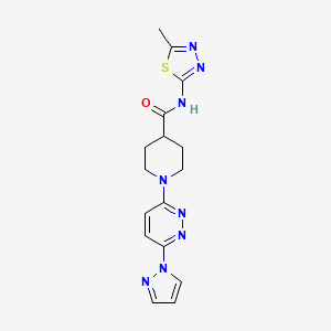 1-(6-(1H-pyrazol-1-yl)pyridazin-3-yl)-N-(5-methyl-1,3,4-thiadiazol-2-yl)piperidine-4-carboxamide
