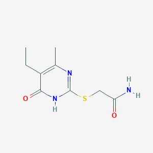 molecular formula C9H13N3O2S B2460521 2-((5-Etil-4-metil-6-oxo-1,6-dihidropirimidin-2-il)tio)acetamida CAS No. 552308-93-7