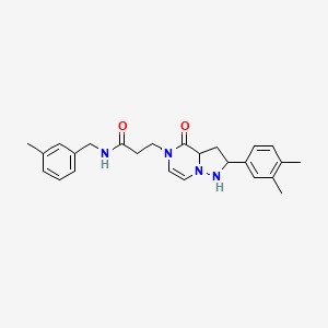 molecular formula C25H26N4O2 B2460522 3-[2-(3,4-dimethylphenyl)-4-oxo-4H,5H-pyrazolo[1,5-a]pyrazin-5-yl]-N-[(3-methylphenyl)methyl]propanamide CAS No. 1326845-21-9