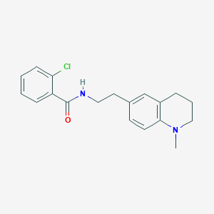 molecular formula C19H21ClN2O B2460528 2-chloro-N-(2-(1-methyl-1,2,3,4-tetrahydroquinolin-6-yl)ethyl)benzamide CAS No. 946280-84-8
