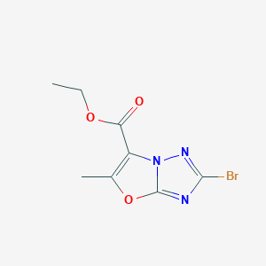 molecular formula C8H8BrN3O3 B2460529 Ethyl 2-bromo-5-methyl[1,3]oxazolo[3,2-b][1,2,4]triazole-6-carboxylate CAS No. 2270908-40-0