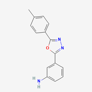 molecular formula C15H13N3O B2460536 3-[5-(4-Methylphenyl)-1,3,4-oxadiazol-2-yl]aniline CAS No. 775302-21-1