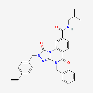 molecular formula C30H29N5O3 B2460538 4-benzyl-N-isobutyl-1,5-dioxo-2-(4-vinylbenzyl)-1,2,4,5-tetrahydro-[1,2,4]triazolo[4,3-a]quinazoline-8-carboxamide CAS No. 1242872-75-8