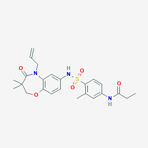 N-(4-(N-(5-allyl-3,3-dimethyl-4-oxo-2,3,4,5-tetrahydrobenzo[b][1,4]oxazepin-7-yl)sulfamoyl)-3-methylphenyl)propionamide
